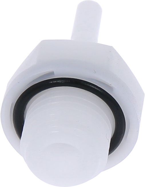 Racord drept cu filet cilindric G 1/4, pentru furtun 4 mm, plastic POM, alb