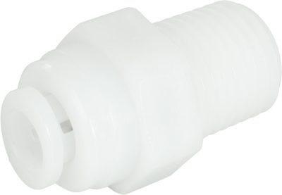 Conector drept cu filet R 1/4, conic, pentru furtun 6 mm, POM, alb