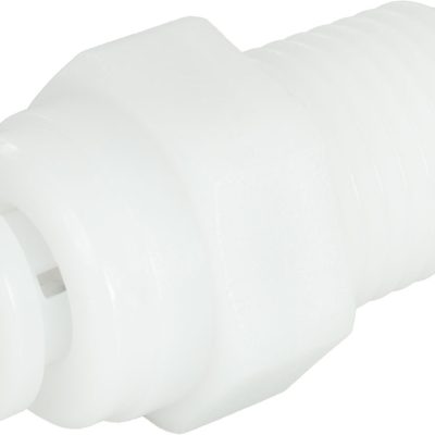 Conector drept cu filet R 1/4, conic, pentru furtun 6 mm, POM, alb