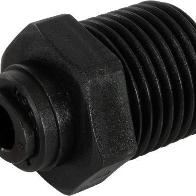 Racord drept cu filet conic R 1/2, pentru furtun 6 mm, POM, negru