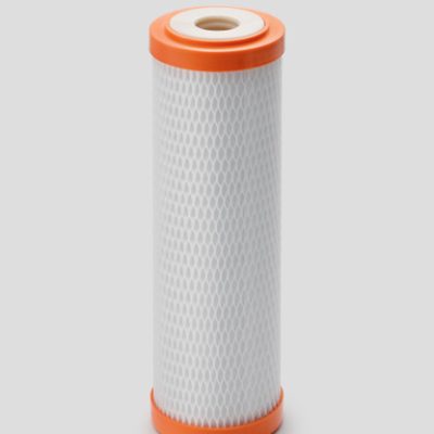 DualStage MF 10-CL Cartus filtrare combină o manta de cărbune activ sinterizat de 9 ¾″, pe bază de nucă de cocos (porozitate 5 µm), cu un cartuș cu membrană de microfiltrare în interior