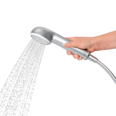 cBlue SC3 - pară de duș cromată cu cartuș filtrant înlocuibil cu membrană din fibre goale. Reține 99,99999 % (7 log)