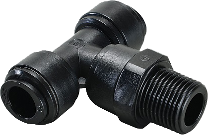 Racord tip T cu filet conic, fluidFIT, R 1/8, pentru furtun 4 mm, POM, negru