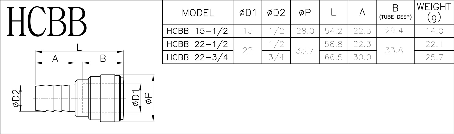 Conector drept tip barb - imagine 2
