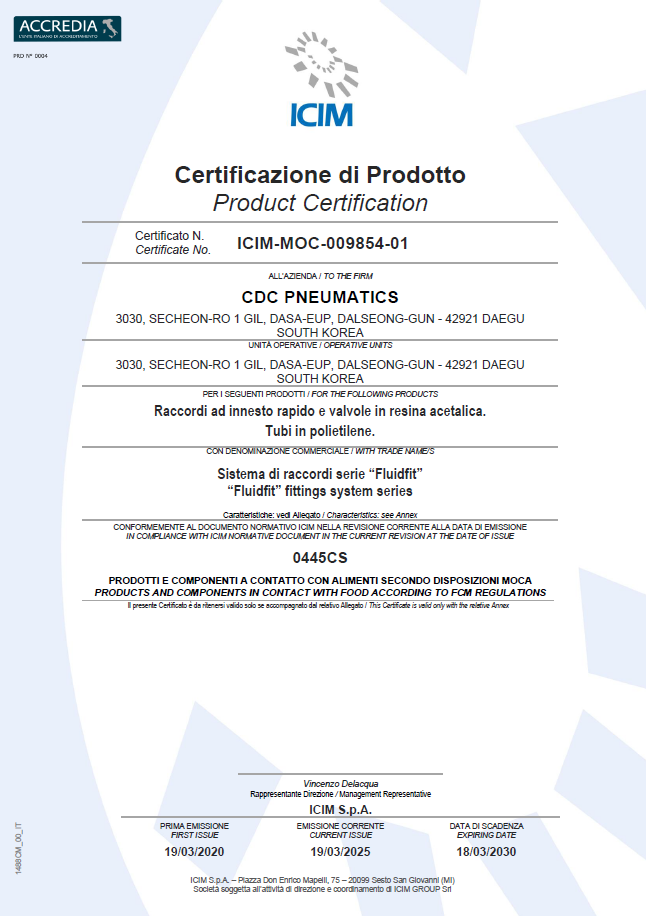 Certificare produse FluidFIT